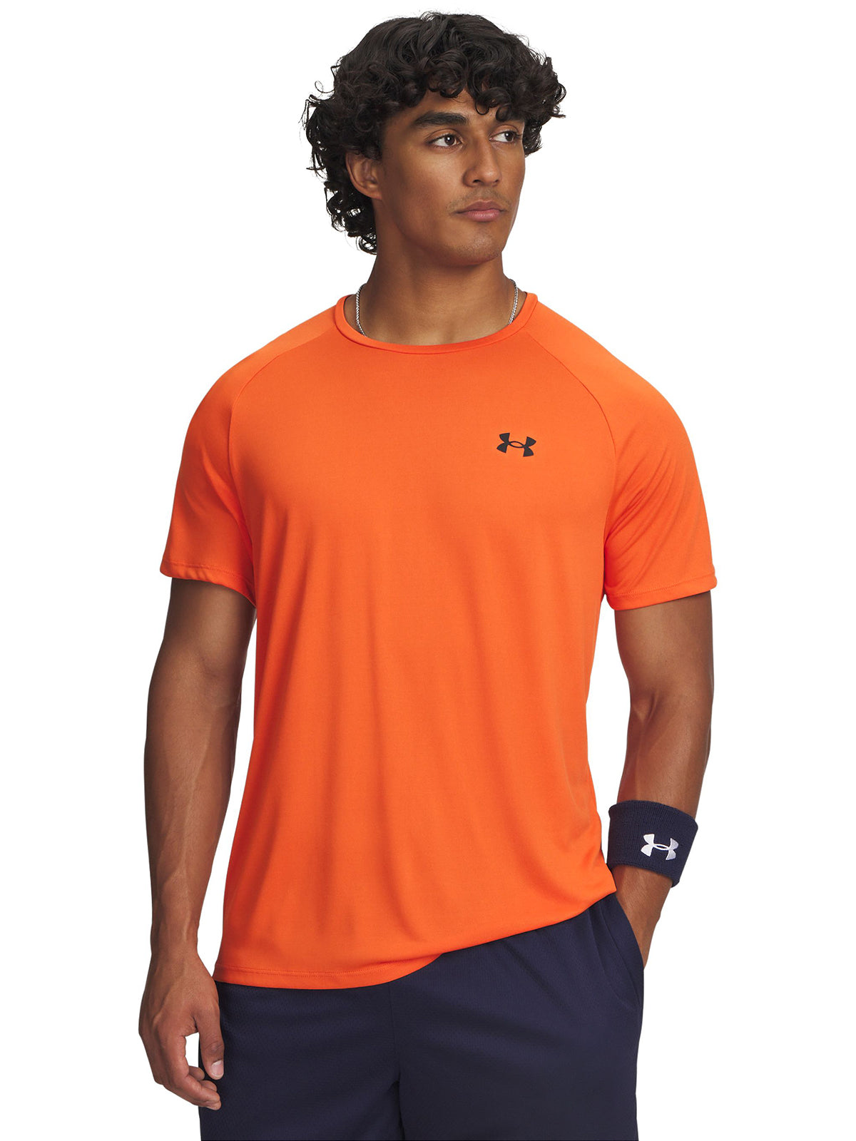 Polera manga corta de entrenamiento para hombre Tech 2.0 naranjo Under Armour