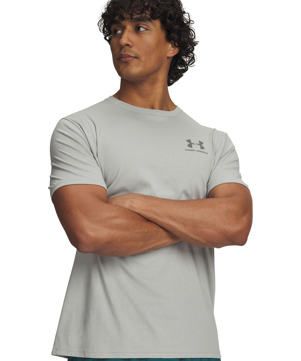UA Left Chest Logo Polera Manga Corta gris para hombre