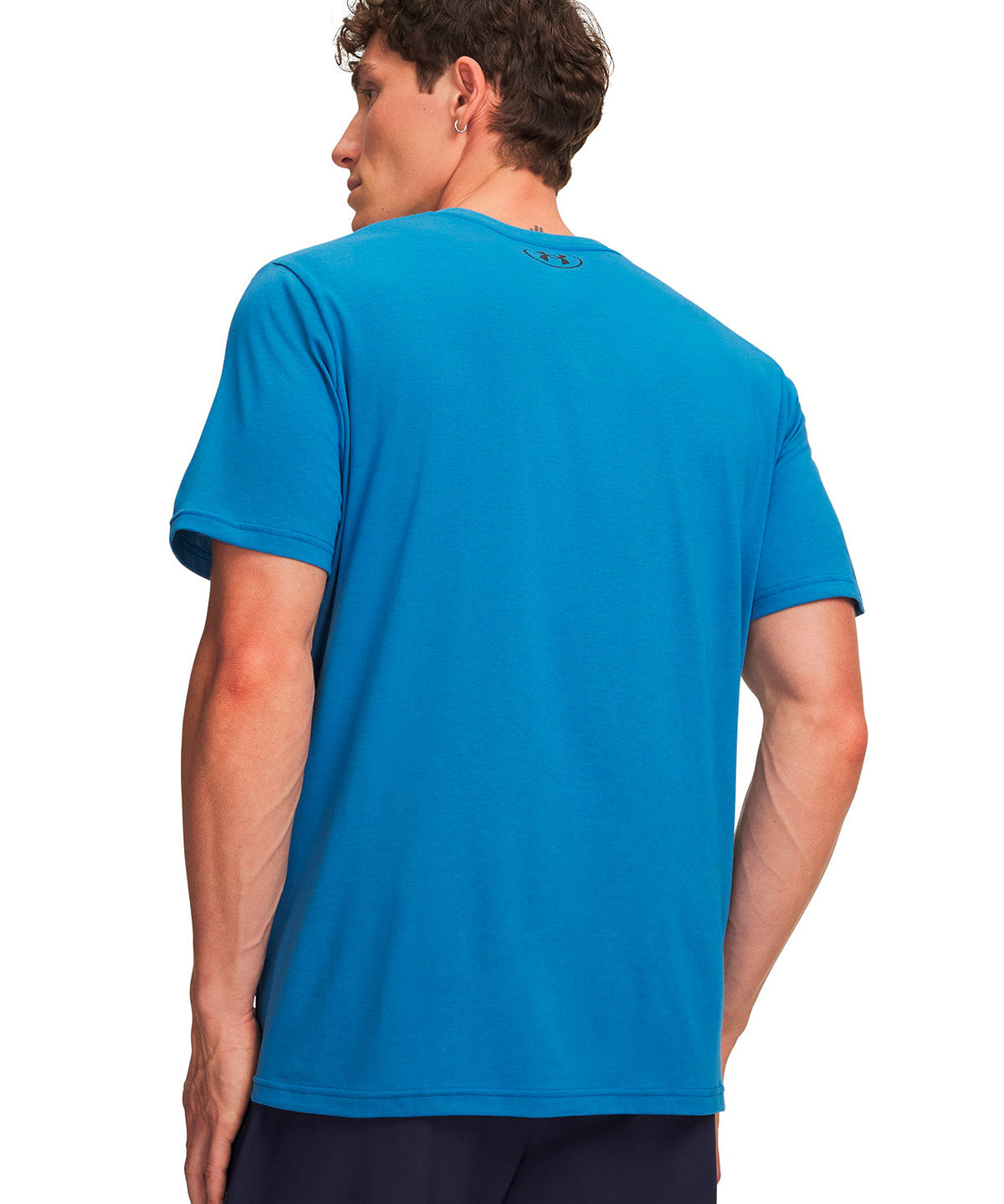 Polera manga corta UA Left Chest Logo azul para hombre