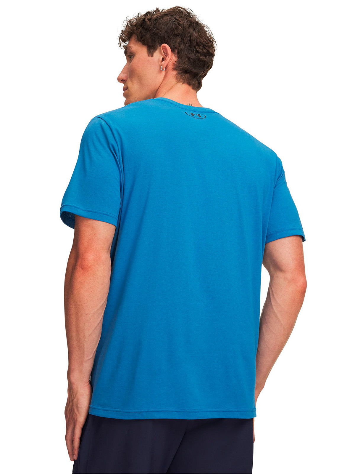 Polera manga corta UA Left Chest Logo azul para hombre