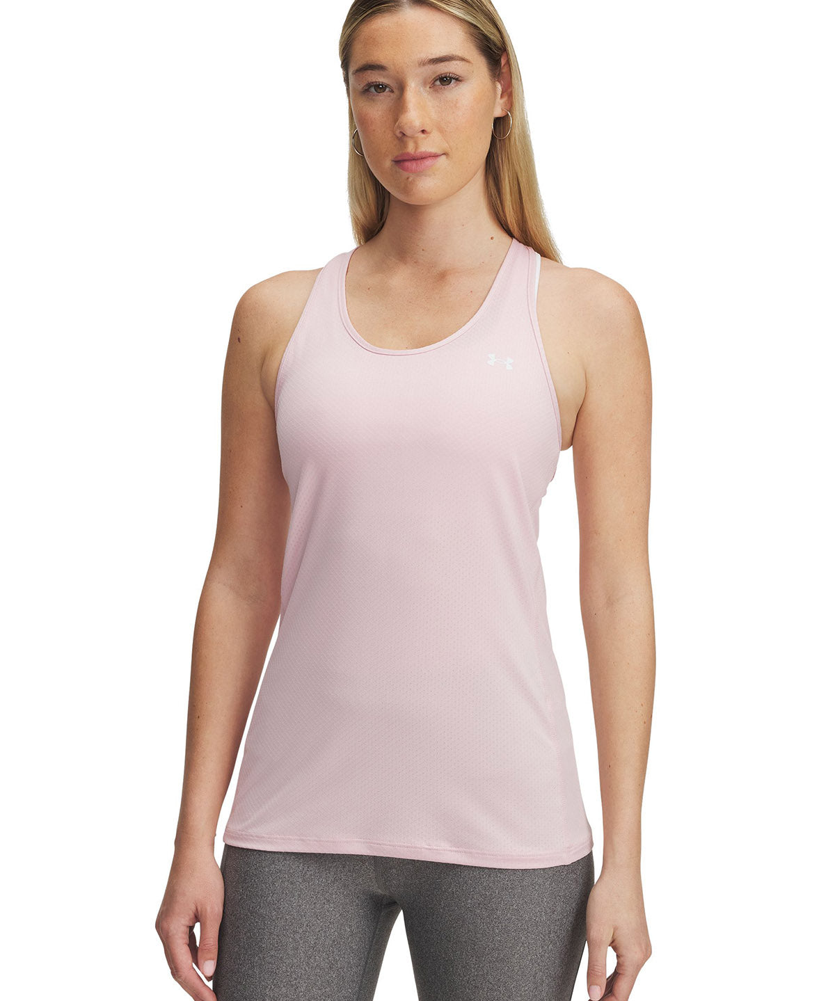 Polera sin mangas Heatgear armour racer rosado para mujer Under Armour