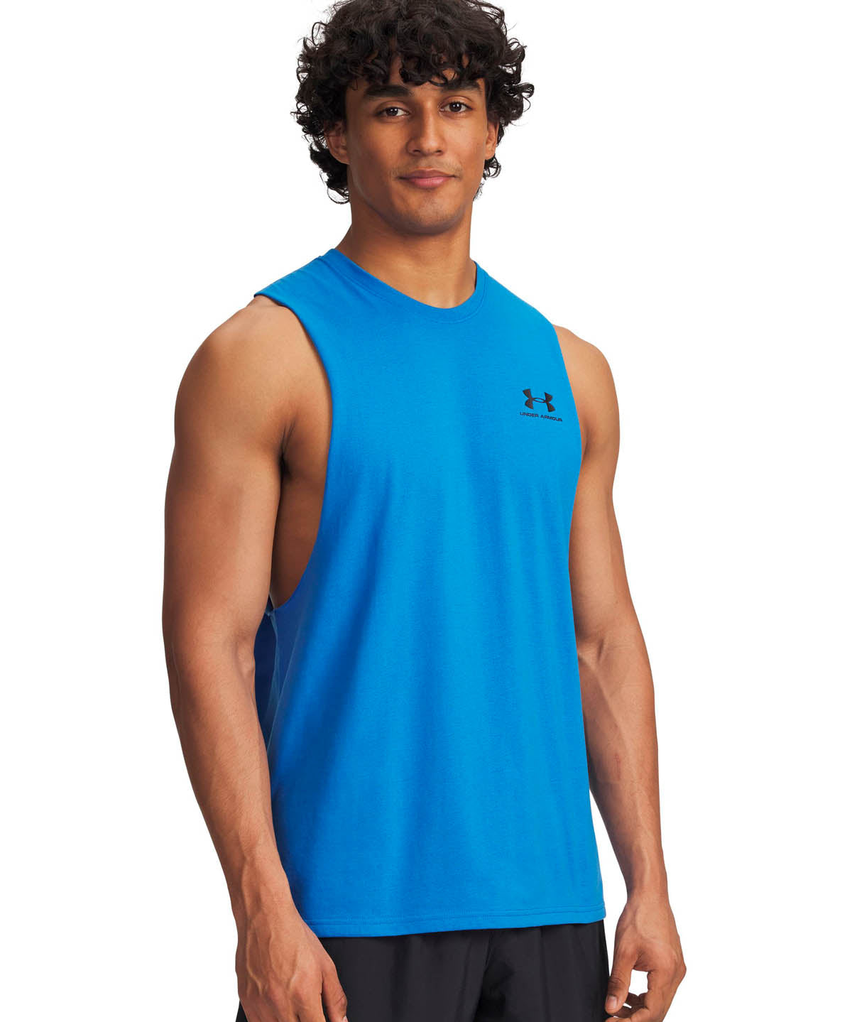 Polera manga corta Lifestyle para Hombre Left Chest Cut Off Azul Under Armour