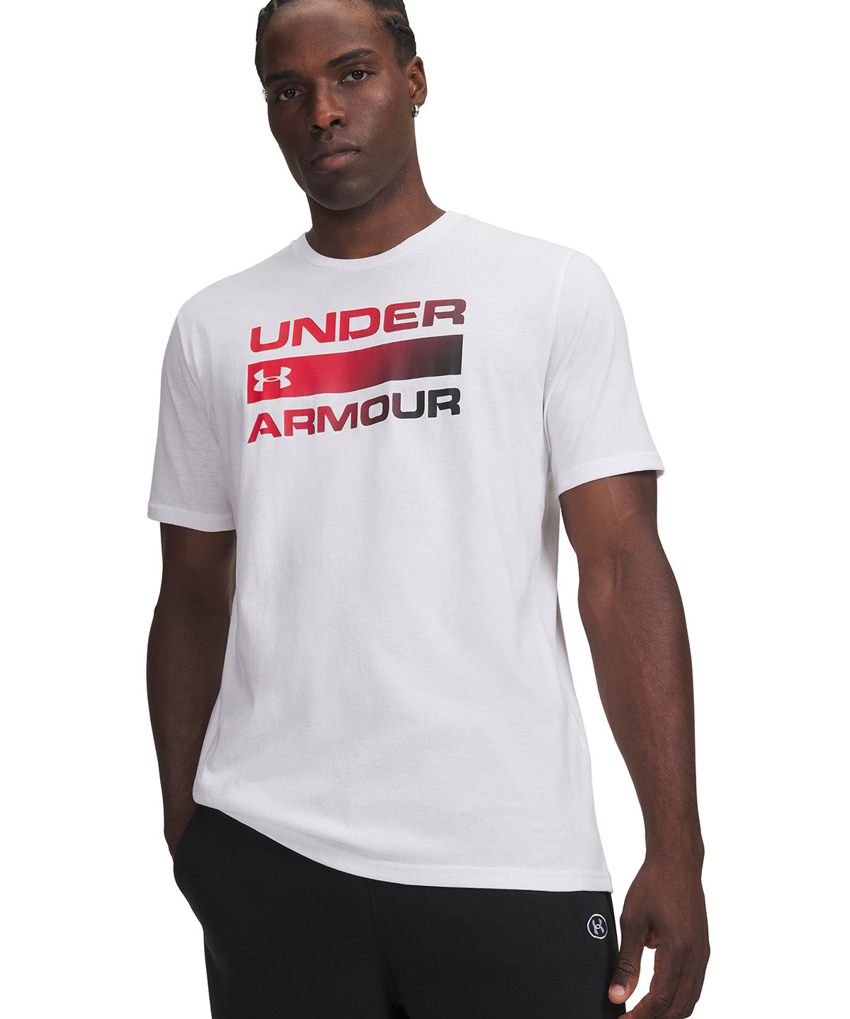 Polera manga corta UA Team Issue Wordmark blanca para hombre