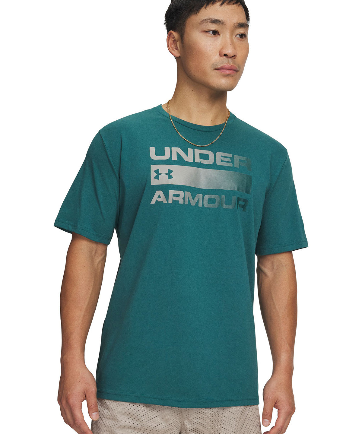 UA Team Issue Wordmark Polera Manga Corta verde para hombre