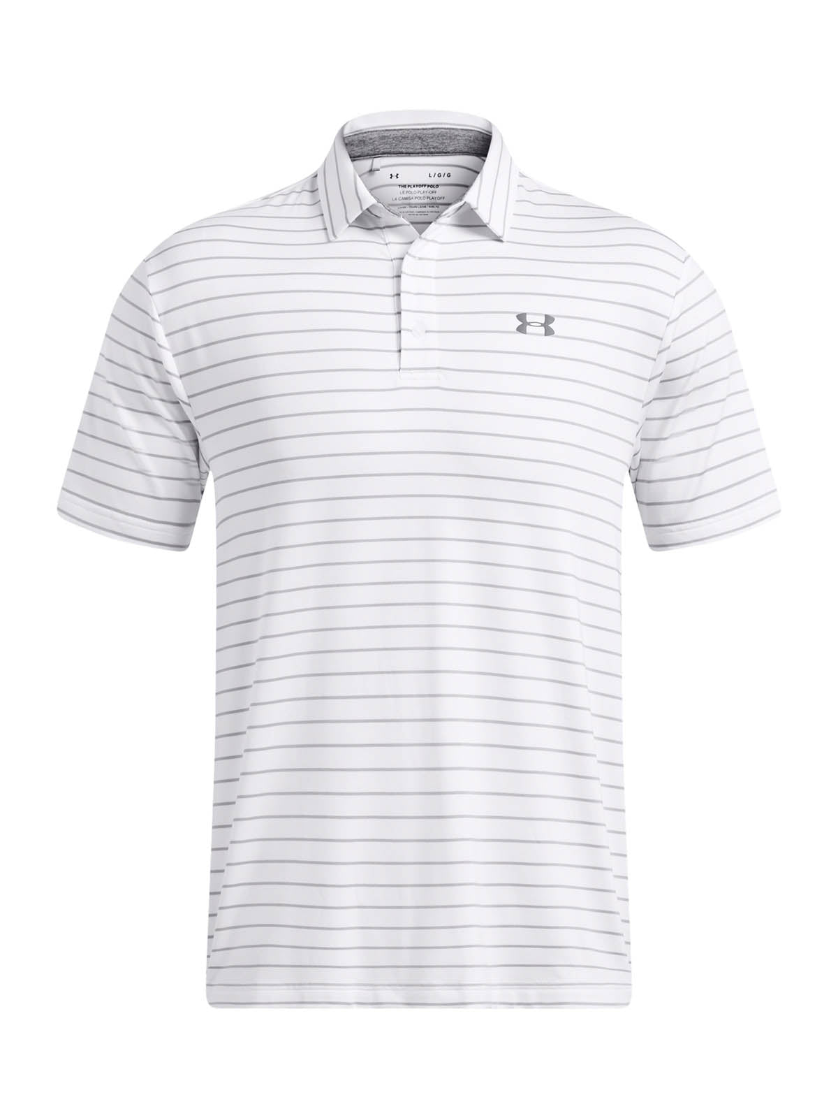 Polera manga corta Golf para hombre Playoff Core Stripe blanco Under Armour