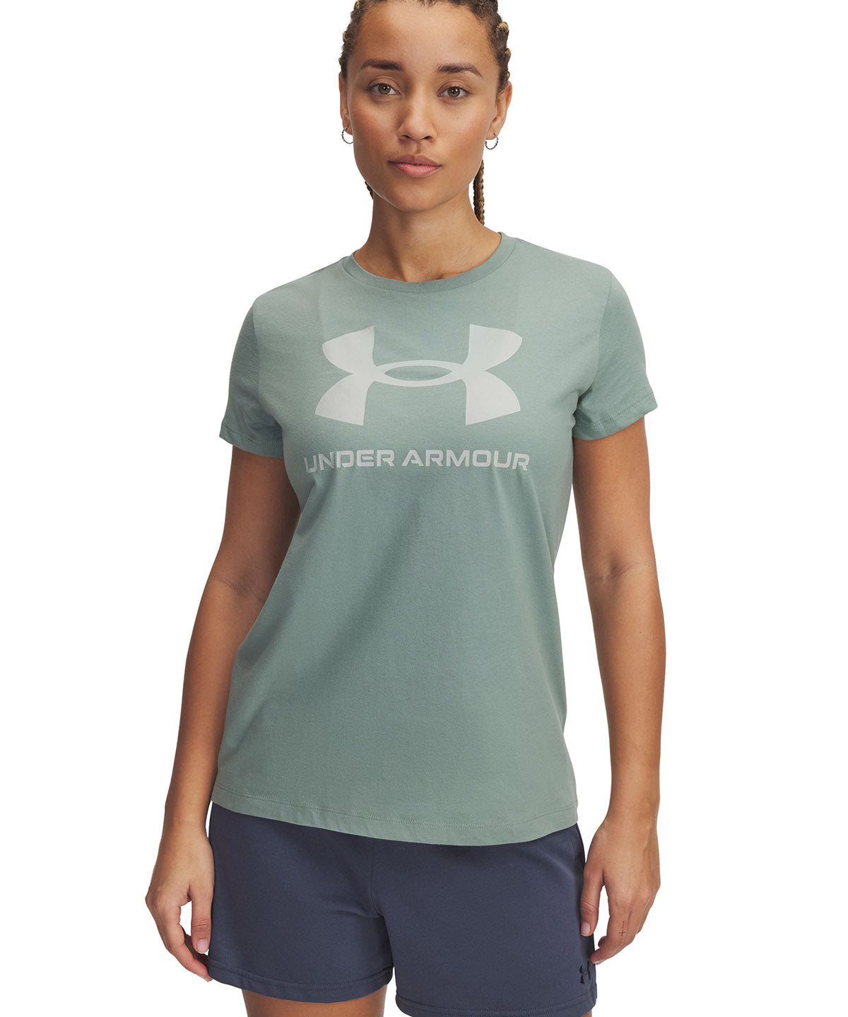 Polera manga corta Under Armour Rival verde para mujer