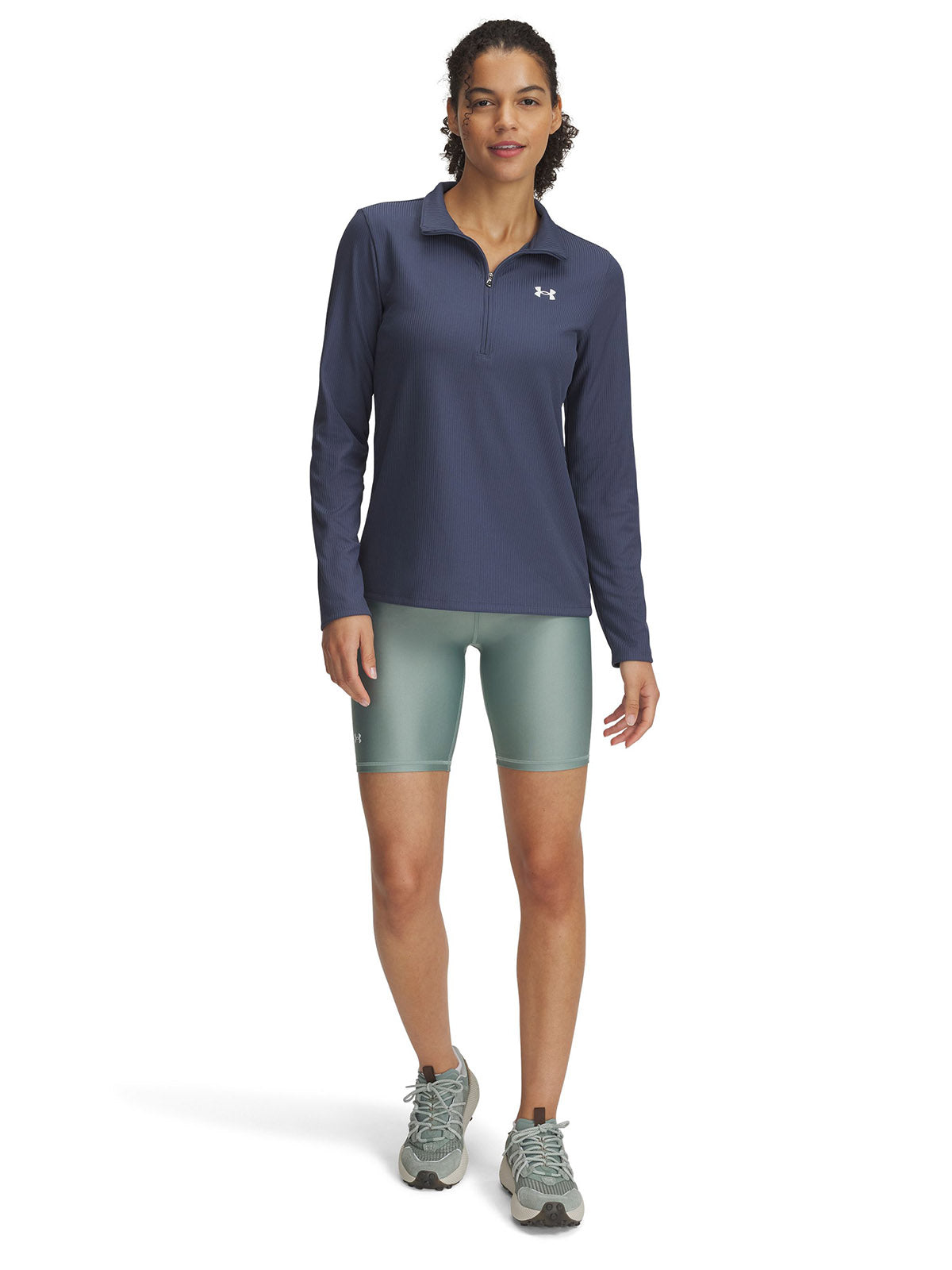 Calzas Under Armour tech bike shorts verde para mujer