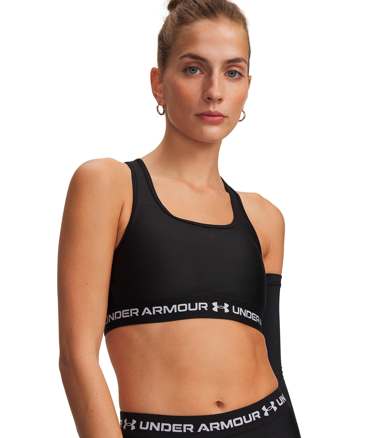 Peto UA Crossback Mid  negra para mujer