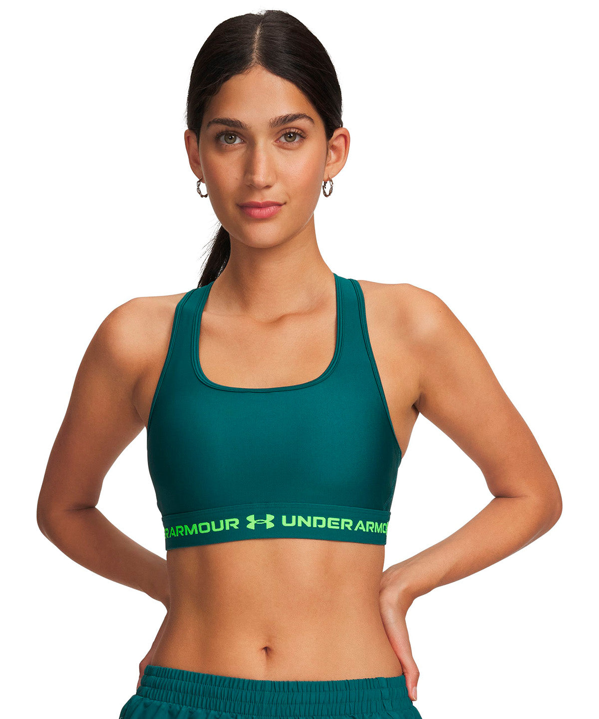 UA Armour Mid Crossback verde para mujer