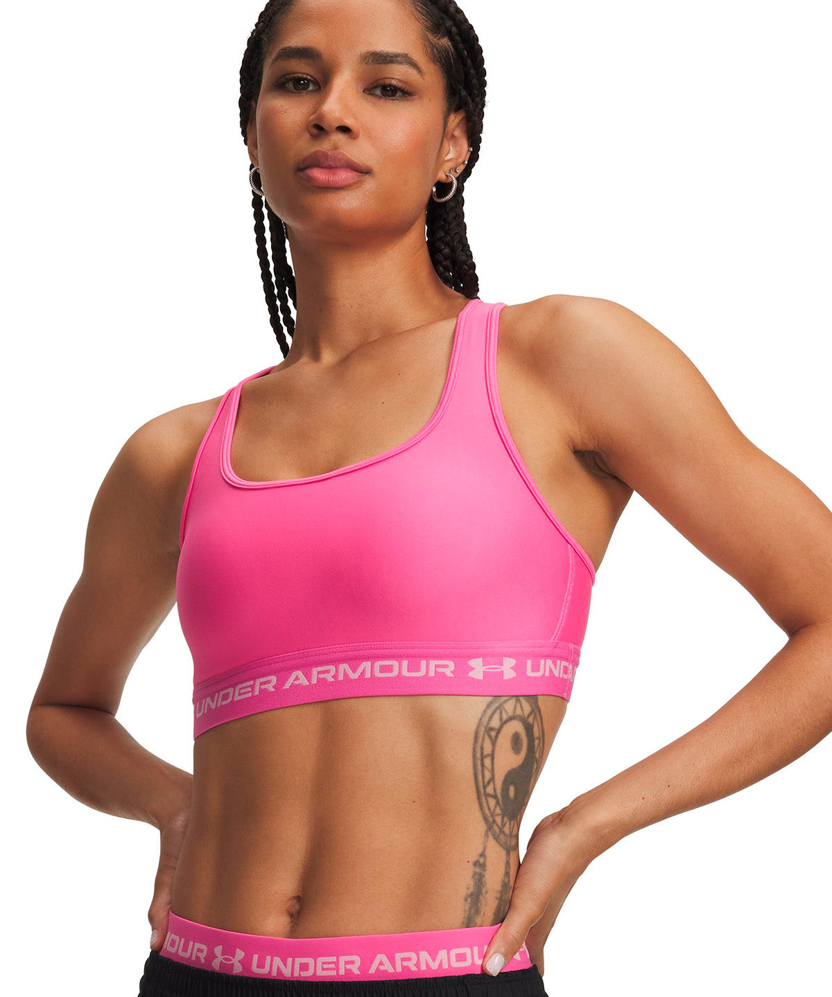 Peto UA Crossback Mid  rosada para mujer