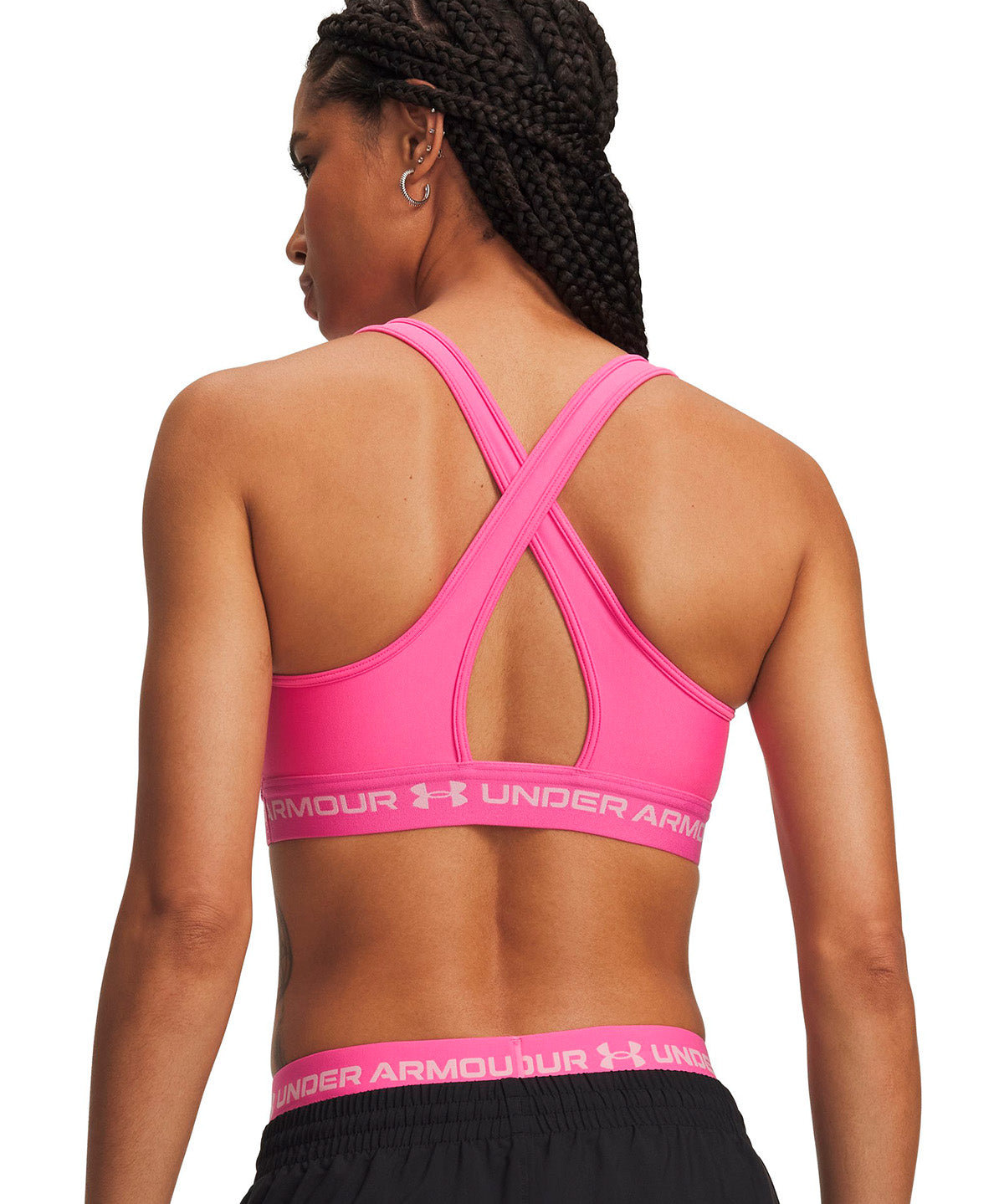 Peto UA Crossback Mid  rosada para mujer