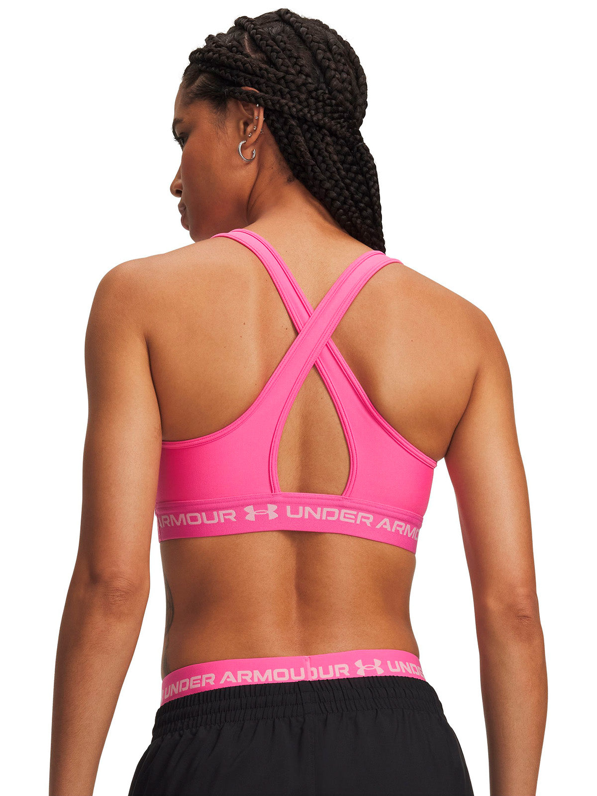 Peto UA Crossback Mid  rosada para mujer