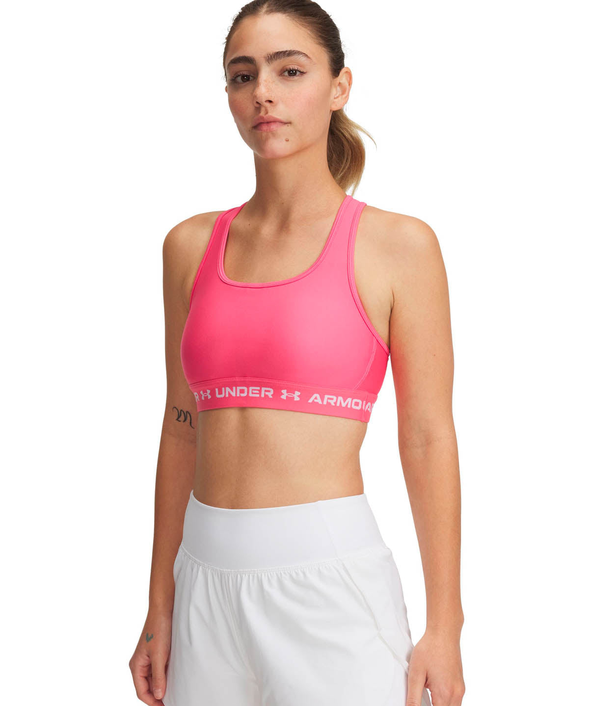 Sostén deportivo armour® mid crossback rosado para mujer Under Armour