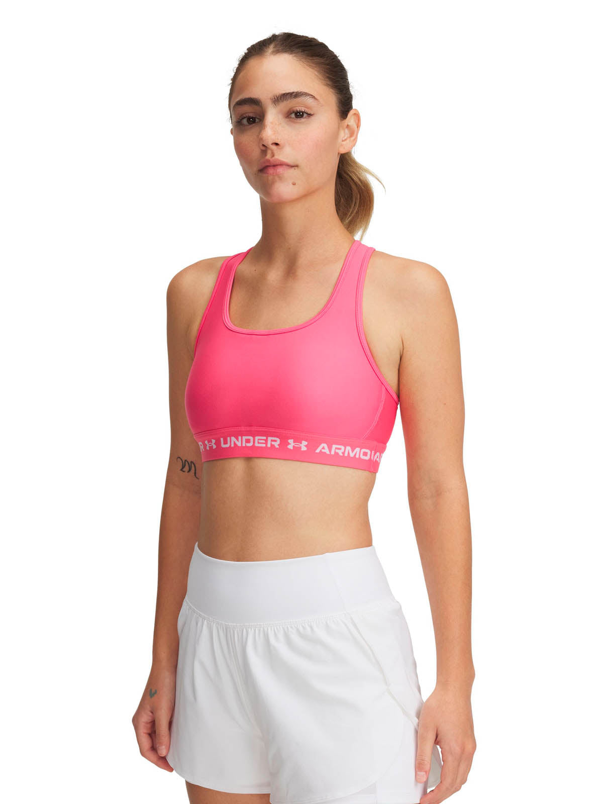 Sostén deportivo armour® mid crossback rosado para mujer Under Armour