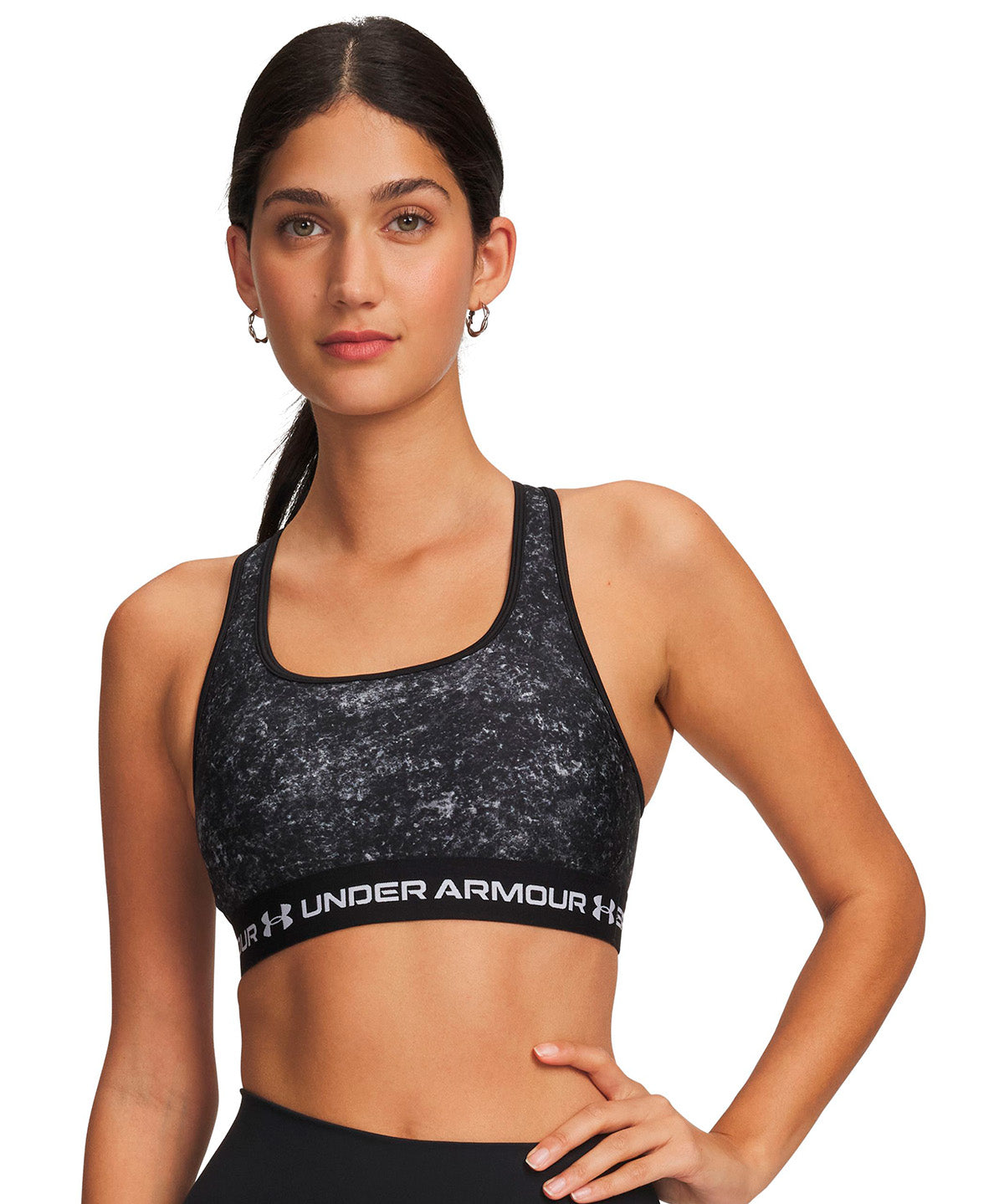 UA Armour Mid Crossback Printed negro para mujer