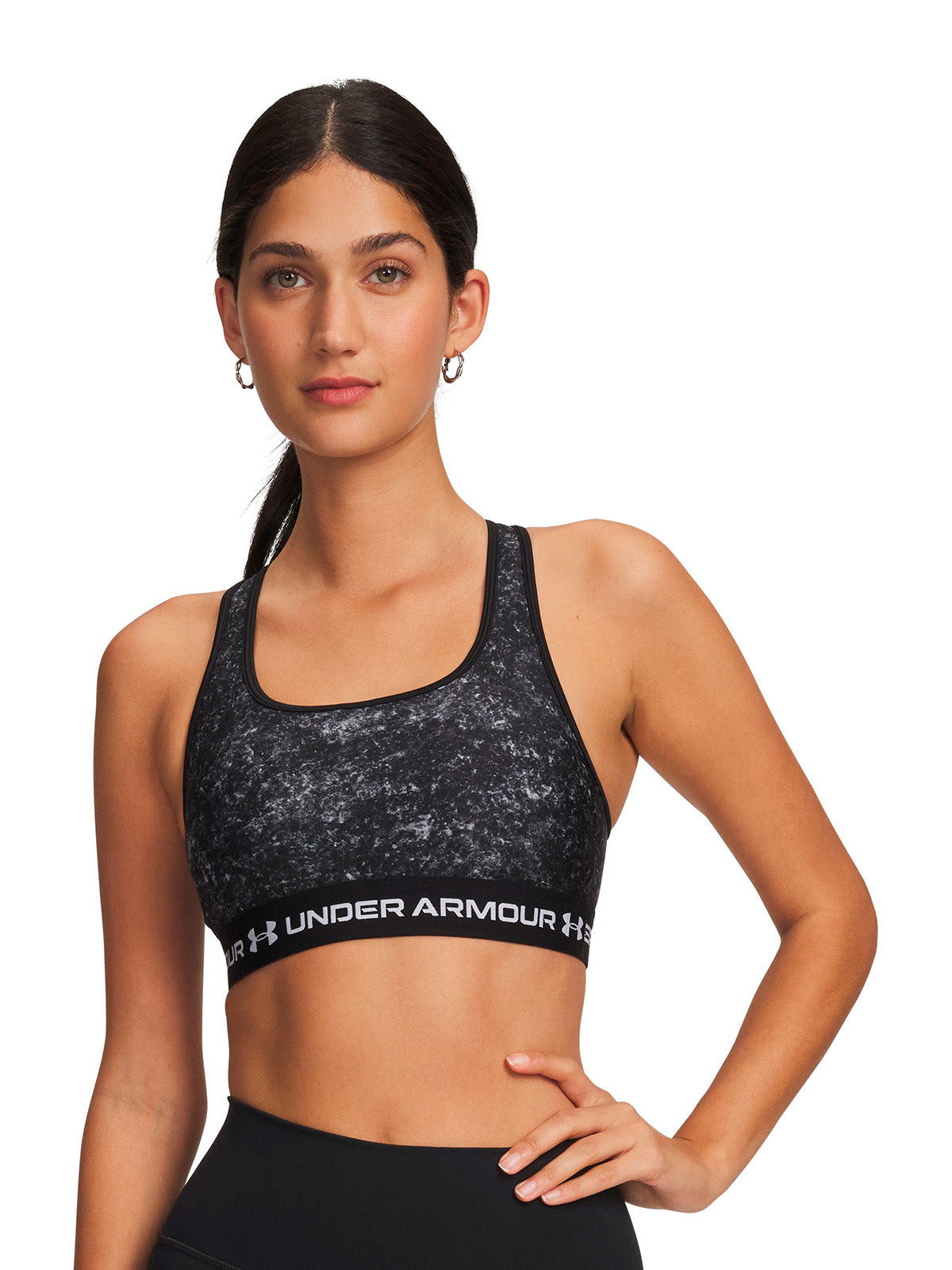 UA Armour Mid Crossback Printed negro para mujer