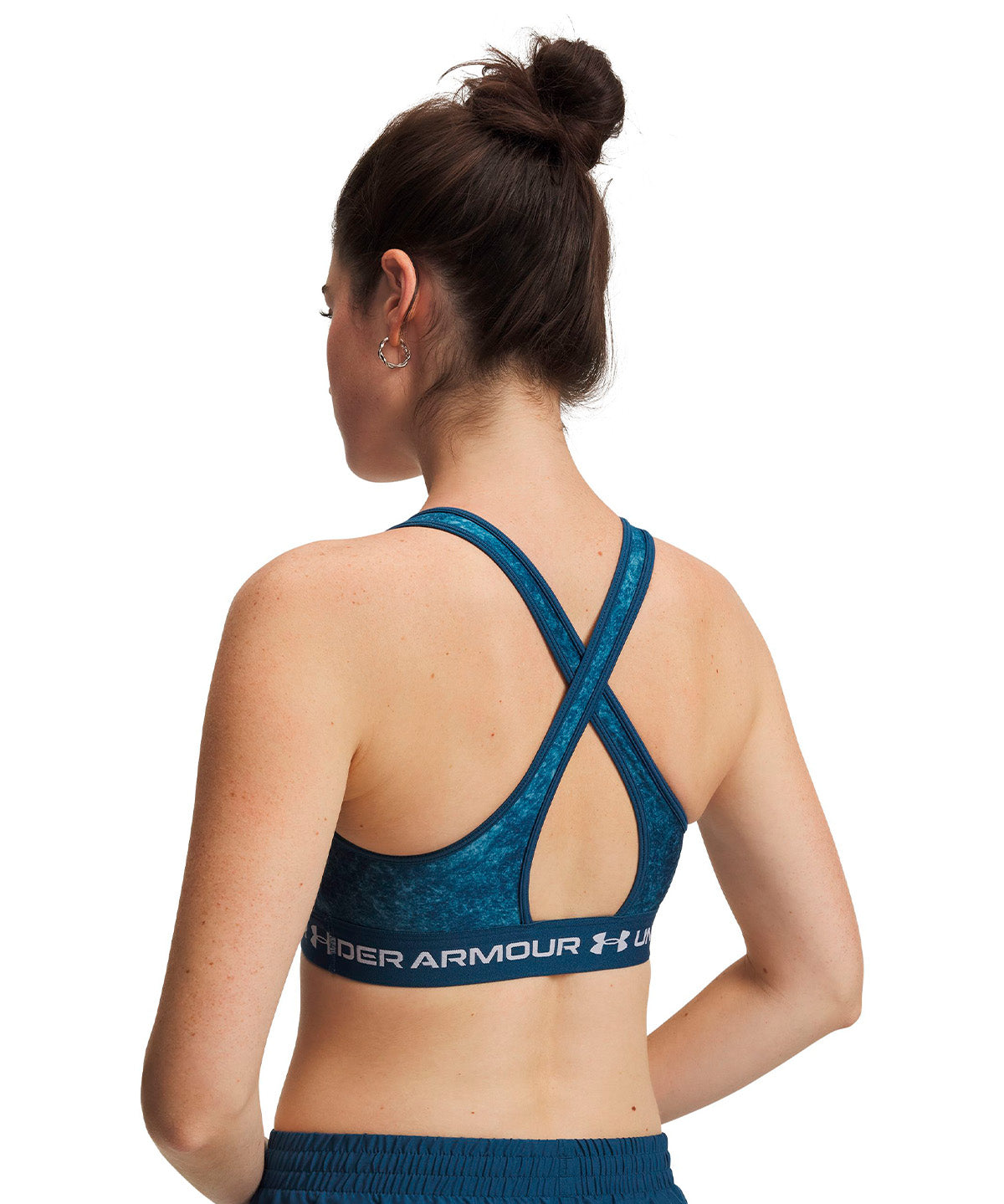 UA Armour Mid Crossback Printed azul para mujer