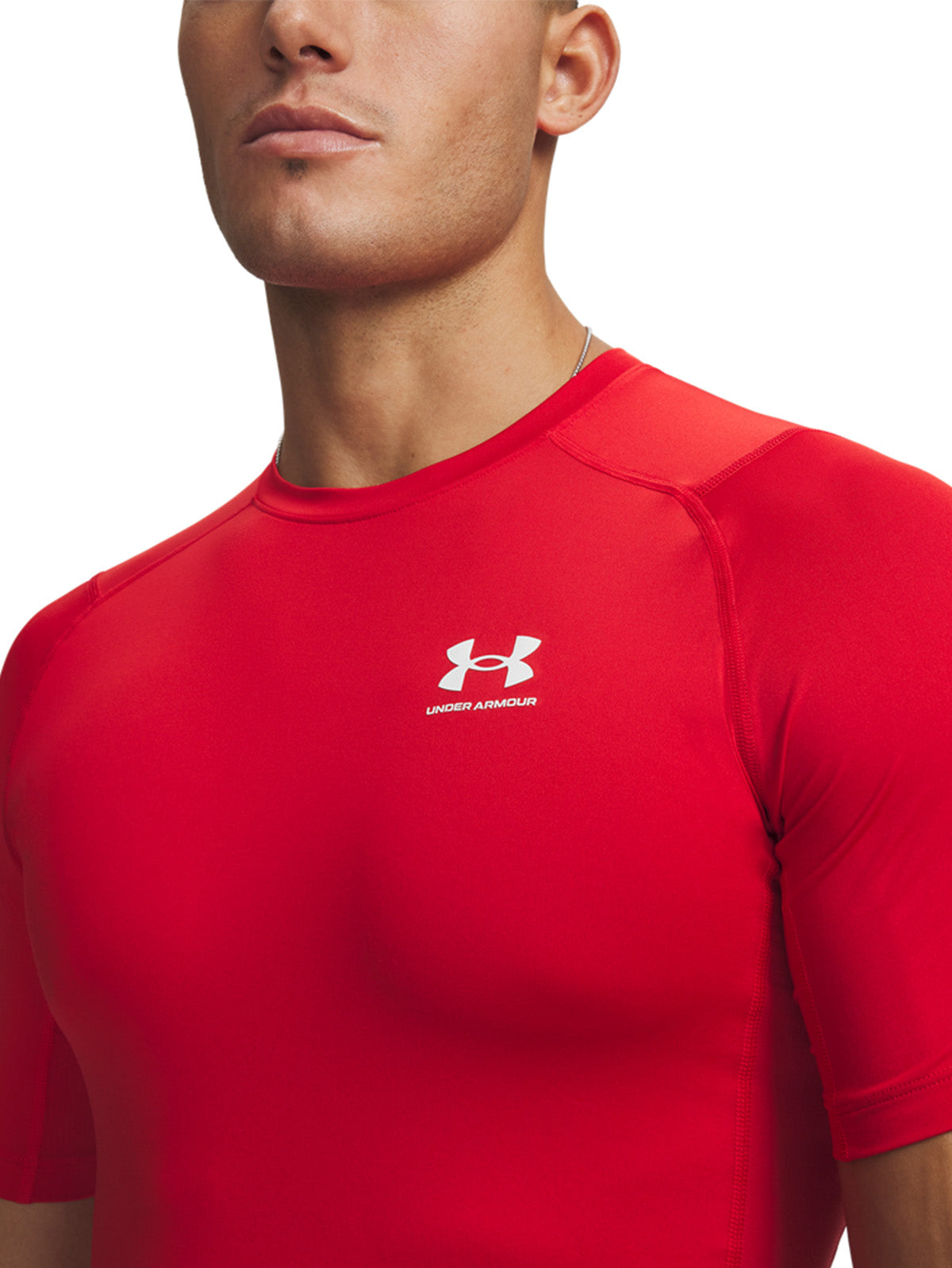 Primera capa superior HeatGear Armour Compression Manga Corta Hombre Rojo