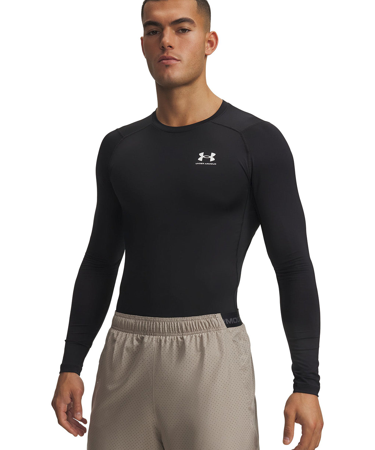 UA HeatGear Armour Compression Primera Capa Superior negro para hombre
