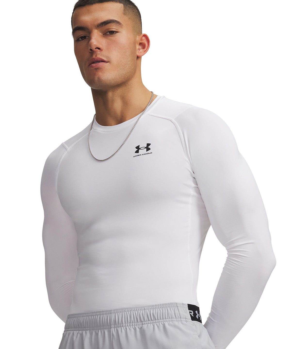 UA HeatGear Armour Compression Primera Capa Superior blanco para hombre