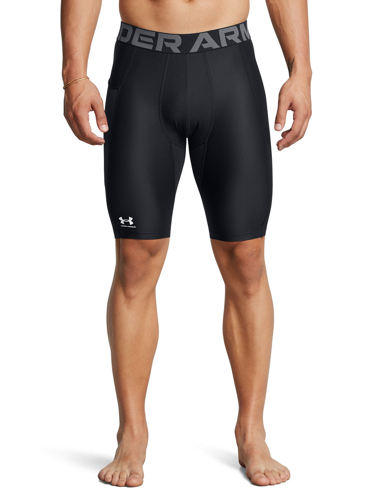 UA HeatGear Pocket Long Shorts negros para hombre