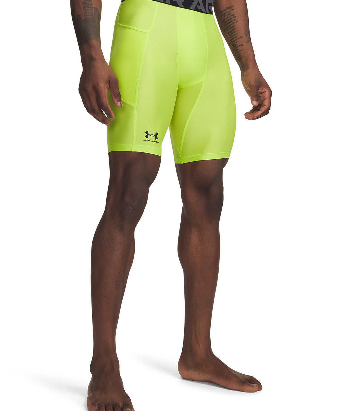 Calza UA HeatGear Armour Pocket Long Short verde para hombre