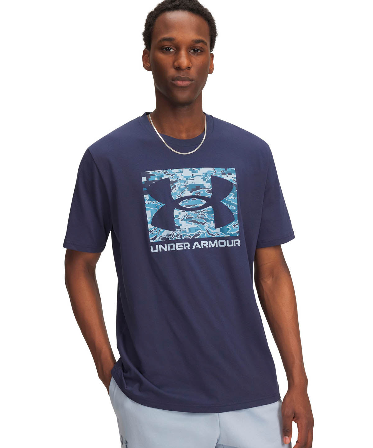 Polera manga corta Lifestyle para Hombre ABC camo boxed logo azul Under Armour