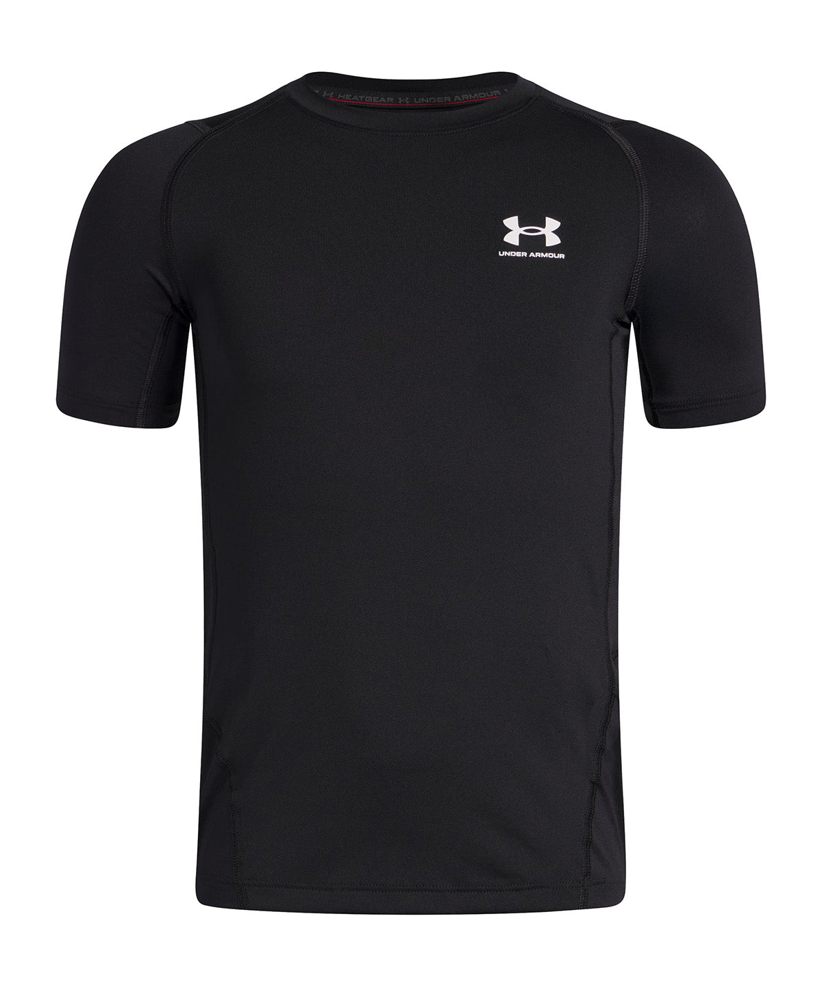 UA HeatGear Armour SS Primera Capa Superior negro para niño