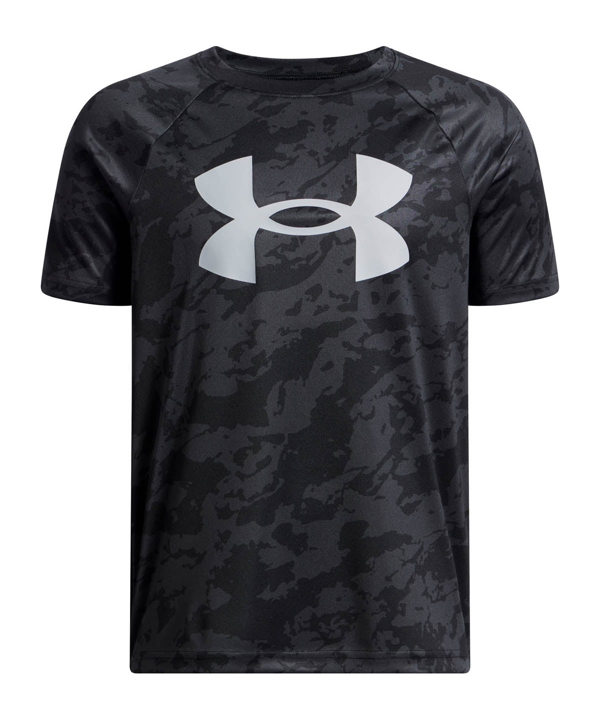 Polera manga corta de entrenamiento para niño Tech Big Logo Printed Negra Under Armour