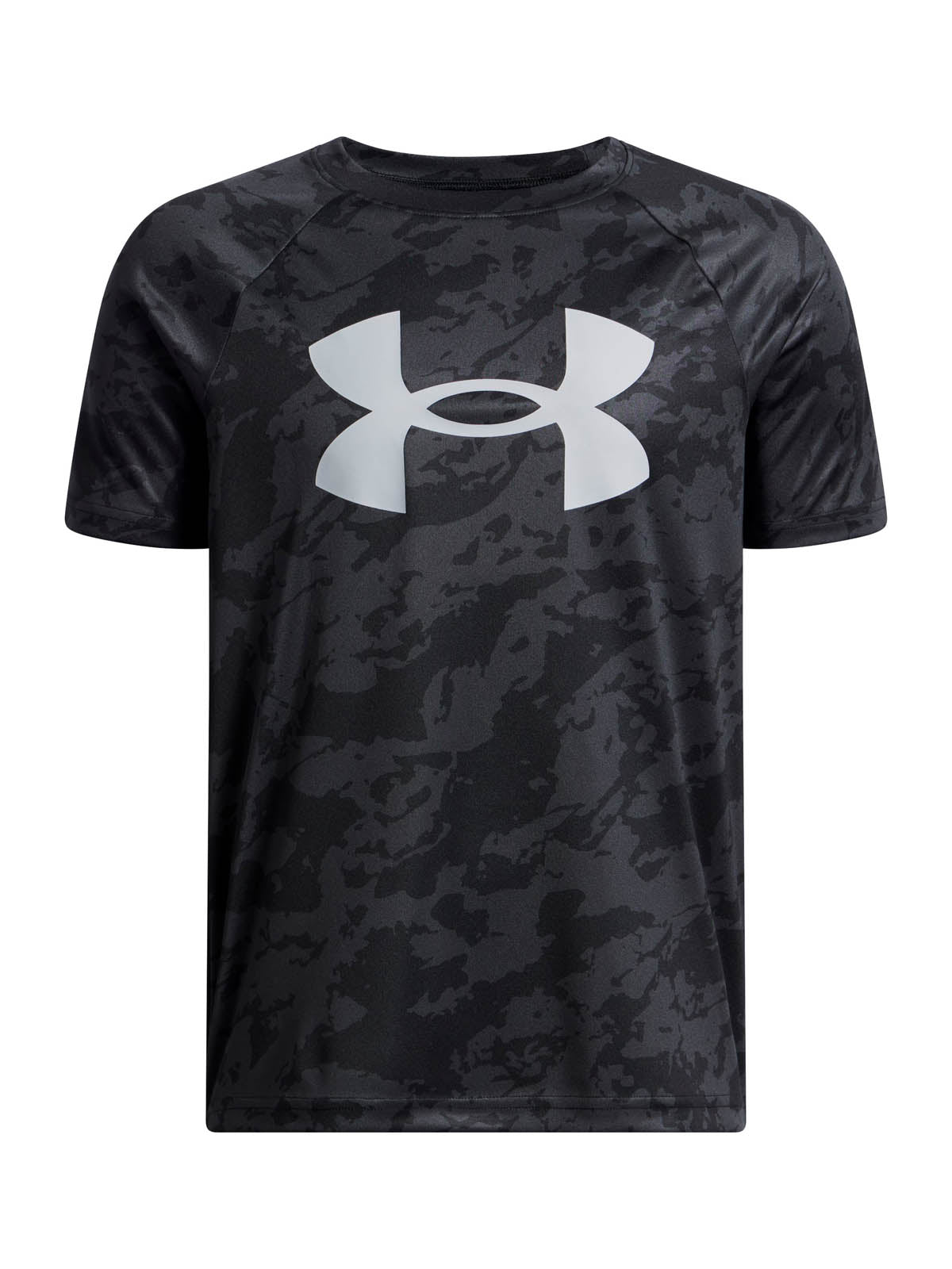 Polera manga corta de entrenamiento para niño Tech Big Logo Printed Negra Under Armour