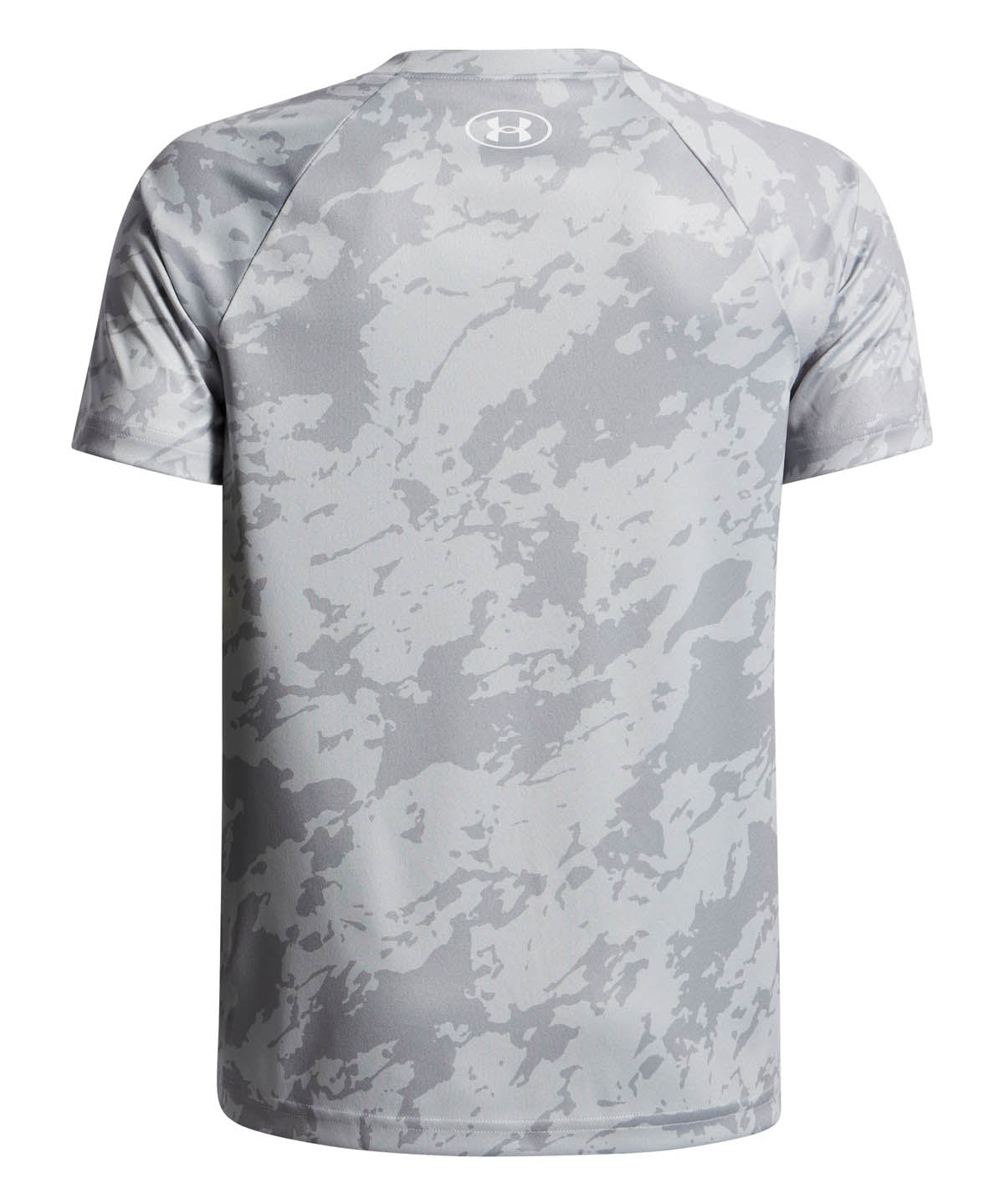 Polera manga corta de entrenamiento para niño Tech Big Logo Printed Gris Under Armour
