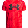 Polera manga corta de entrenamiento para niño Tech Big Logo Printed Roja Under Armour