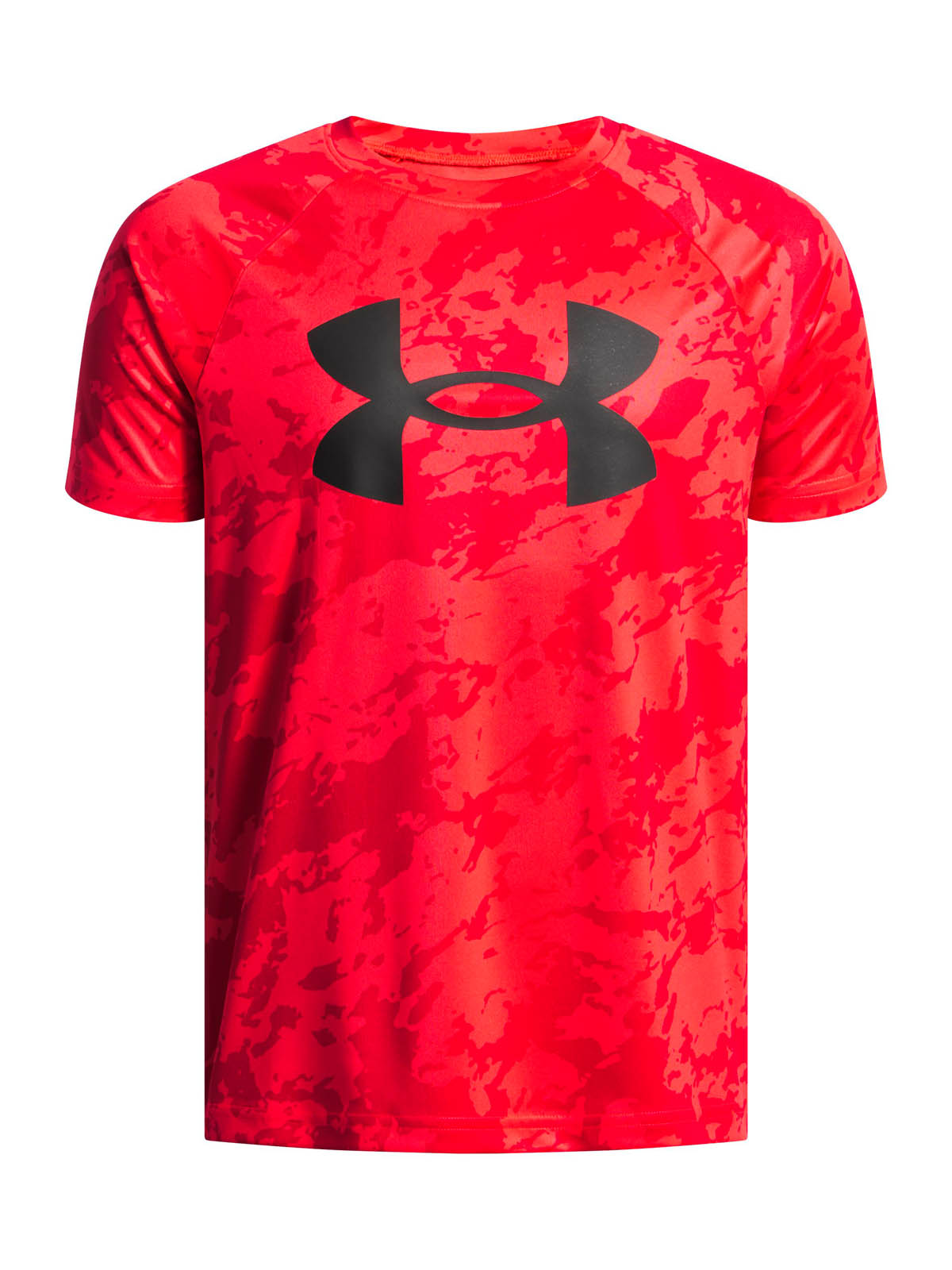Polera manga corta de entrenamiento para niño Tech Big Logo Printed Roja Under Armour