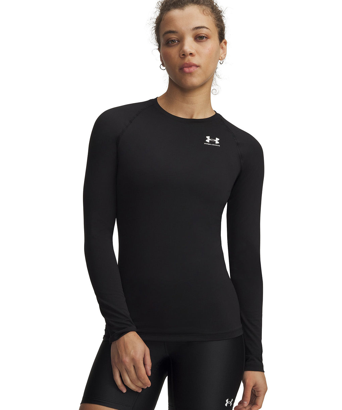 UA HeatGear Compression Primera Capa Superior negro para mujer