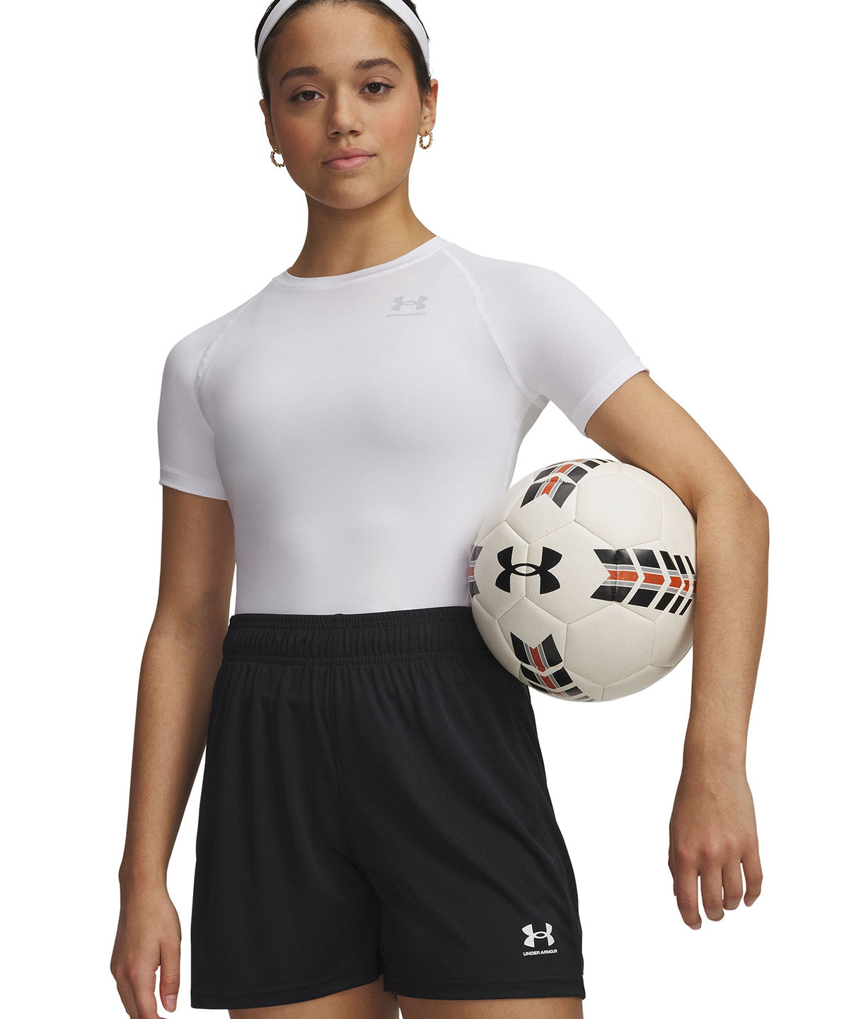 UA HeatGear Compression Primera Capa Superior Manga Corta blanco para mujer