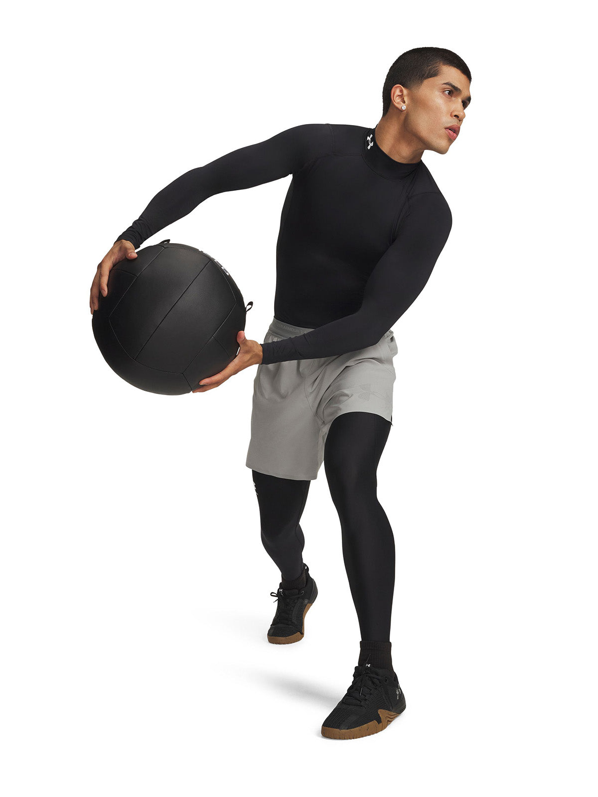UA HeatGear Mock Primera Capa Superior negro para hombre