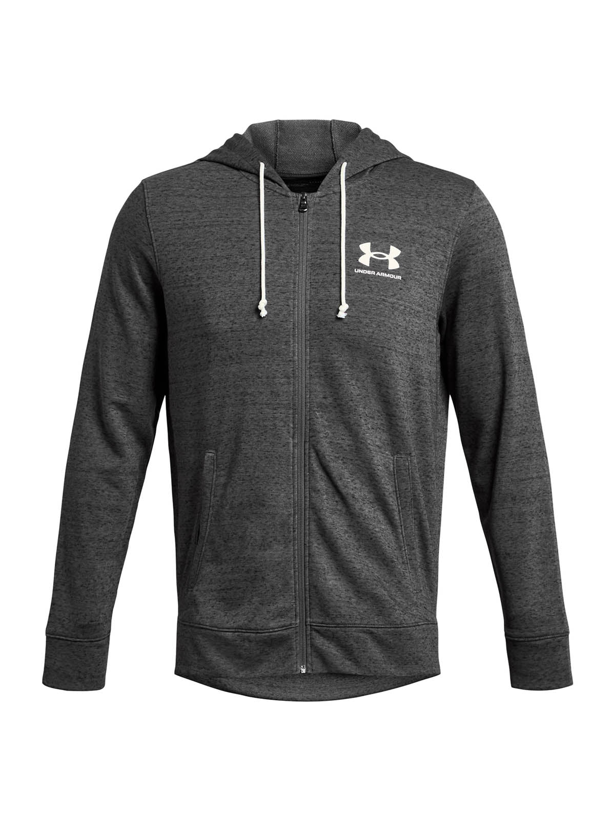 Poleron Lifestyle para hombre Rival Terry Full-Zip gris Under Armour