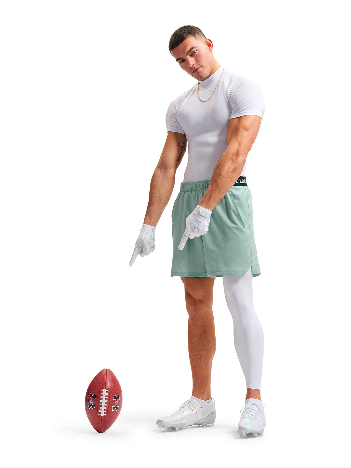 Primera capa superior UA HeatGear Mock blanco para hombre