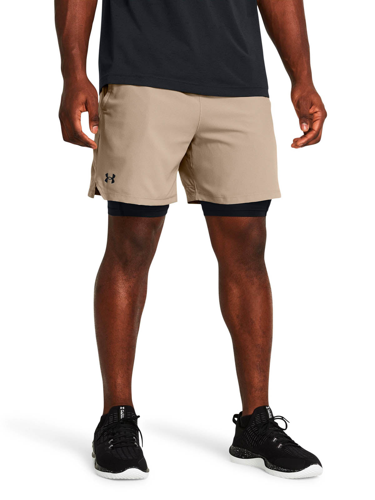 Short de entrenamiento para hombre Vanish Woven 2-in-1 cafe Under Armour