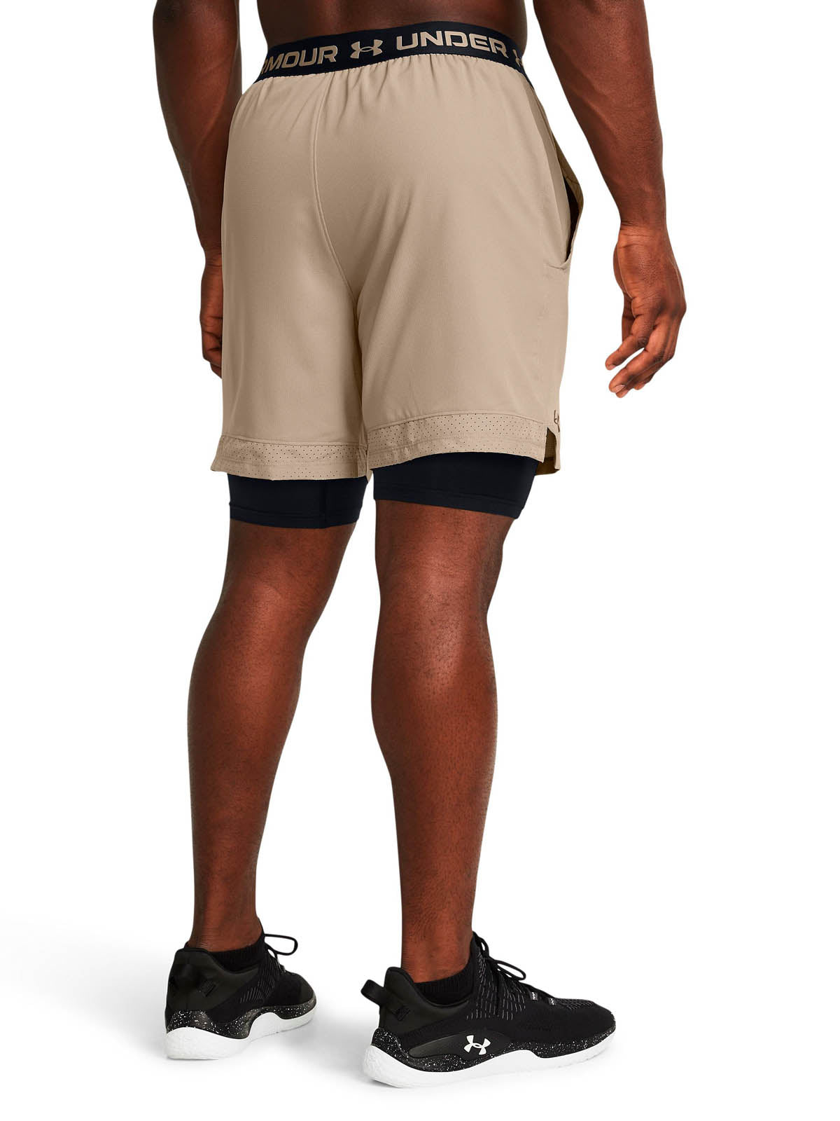 Short de entrenamiento para hombre Vanish Woven 2-in-1 cafe Under Armour