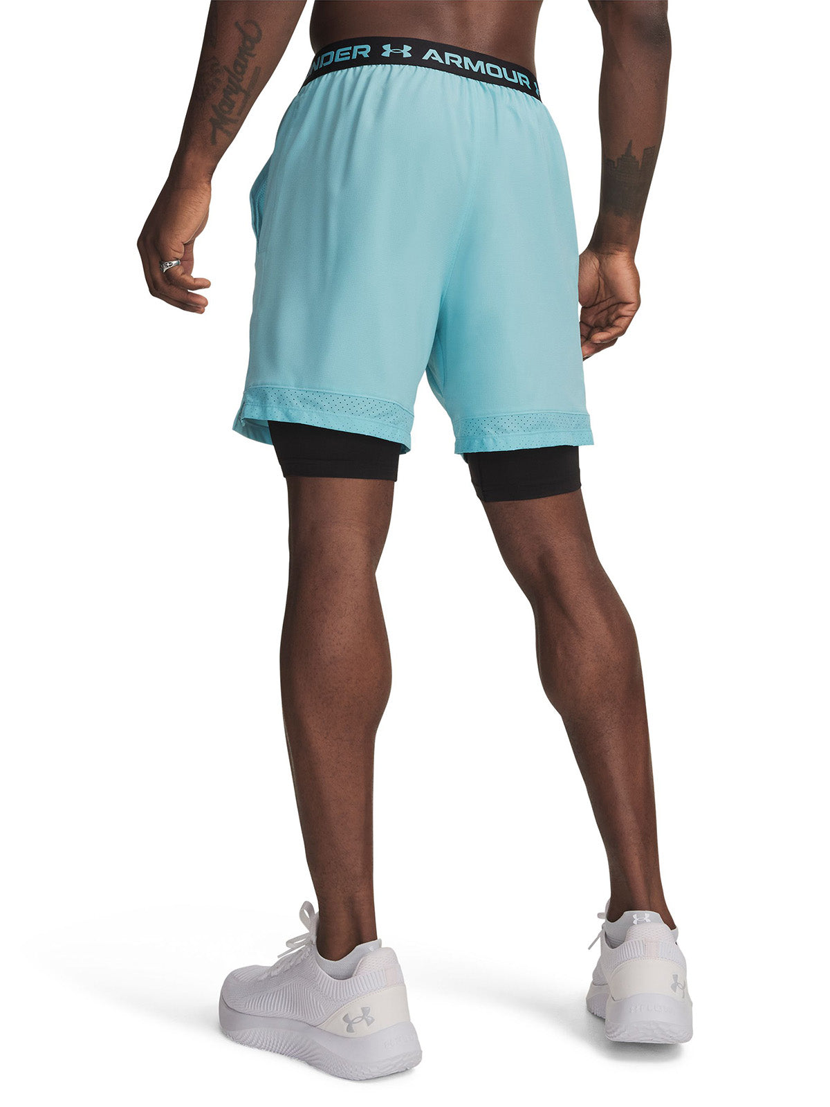 UA Vanish Woven 2 en 1 Short azul para hombre