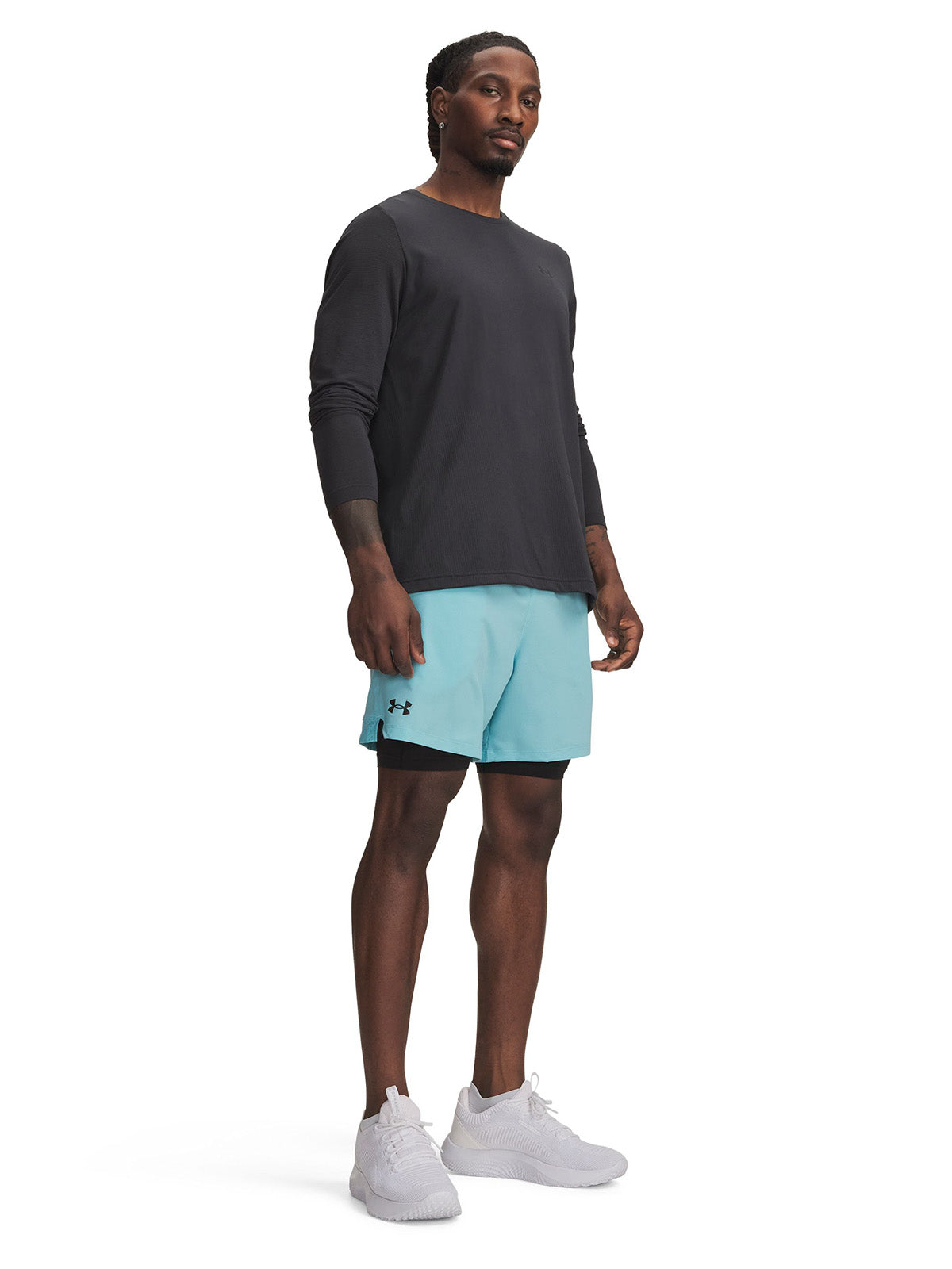 UA Vanish Woven 2 en 1 Short azul para hombre