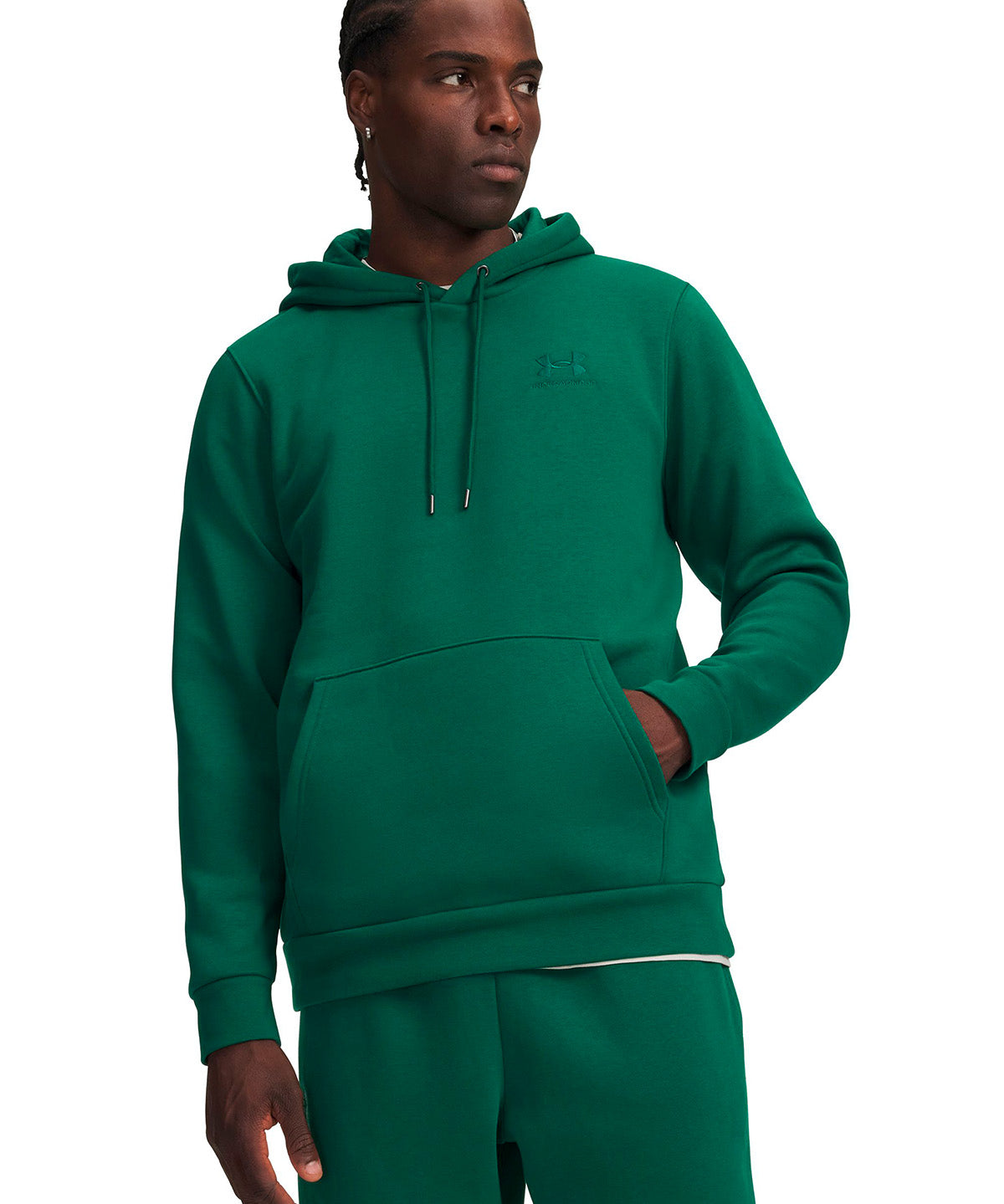 Poleron UA Icon Fleece verde para hombre