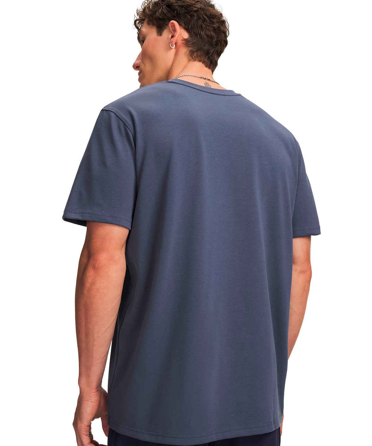 Polera manga corta UA Logo Embroidered Heavyweight gris para hombre