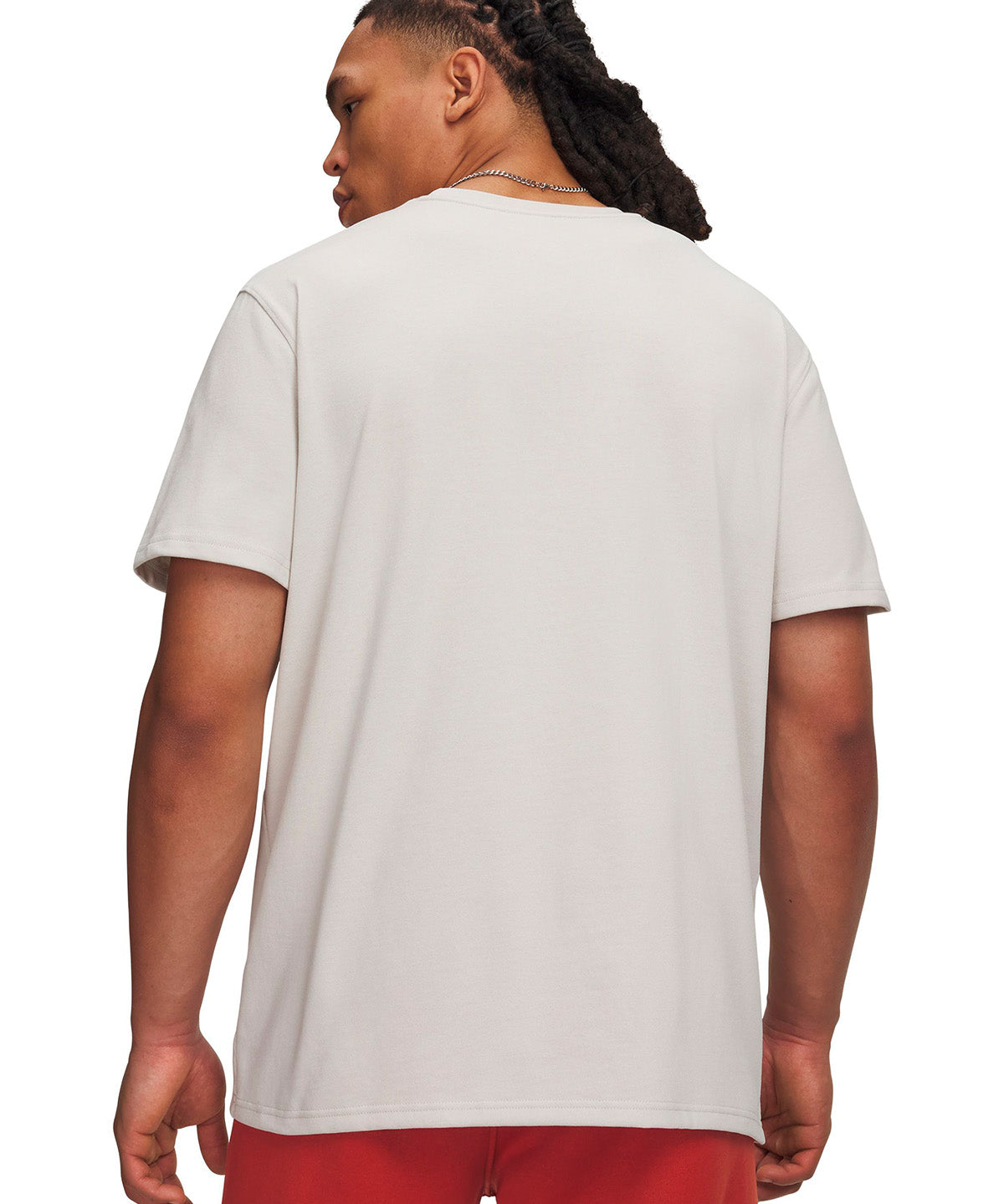 Polera manga corta UA Logo Embroidered Heavyweight blanco para hombre