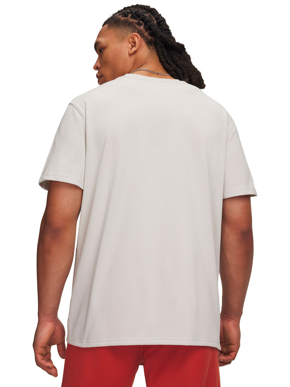 Polera manga corta UA Logo Embroidered Heavyweight blanco para hombre