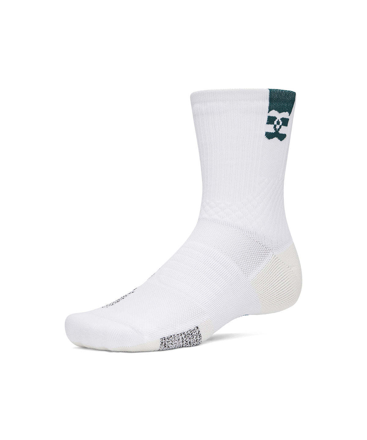UA ArmourDry Playmaker Mid-Crew Calcetín blanco unisex