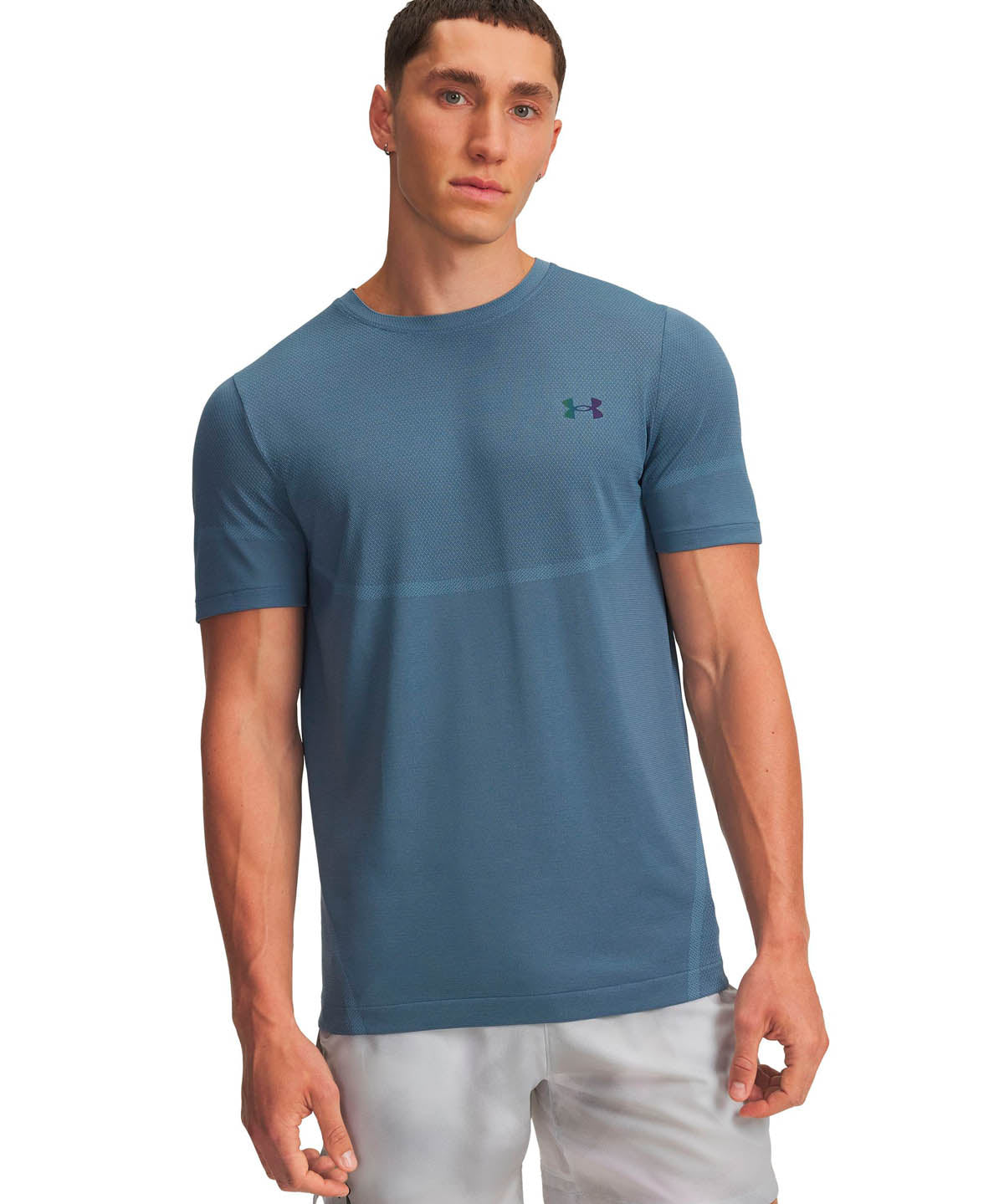 Polera manga corta de entrenamiento para hombre Vanish Elite Seamless Azul Under Armour