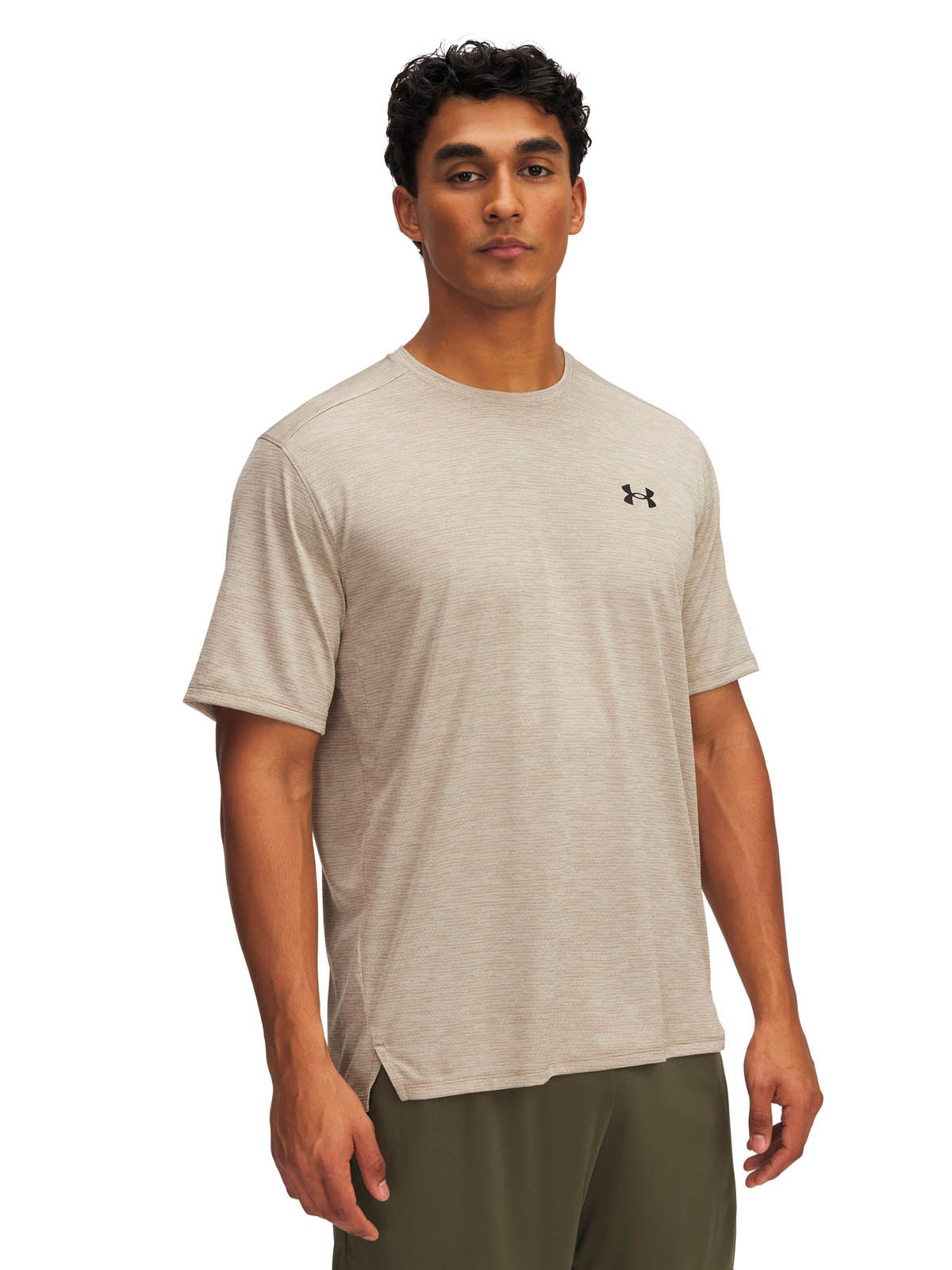 Polera manga corta de entrenamiento para hombre Tech Vent café Under Armour