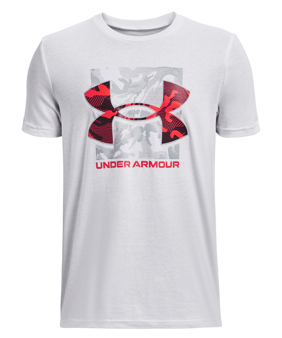 Polera manga corta UA Box Logo Camo para niño